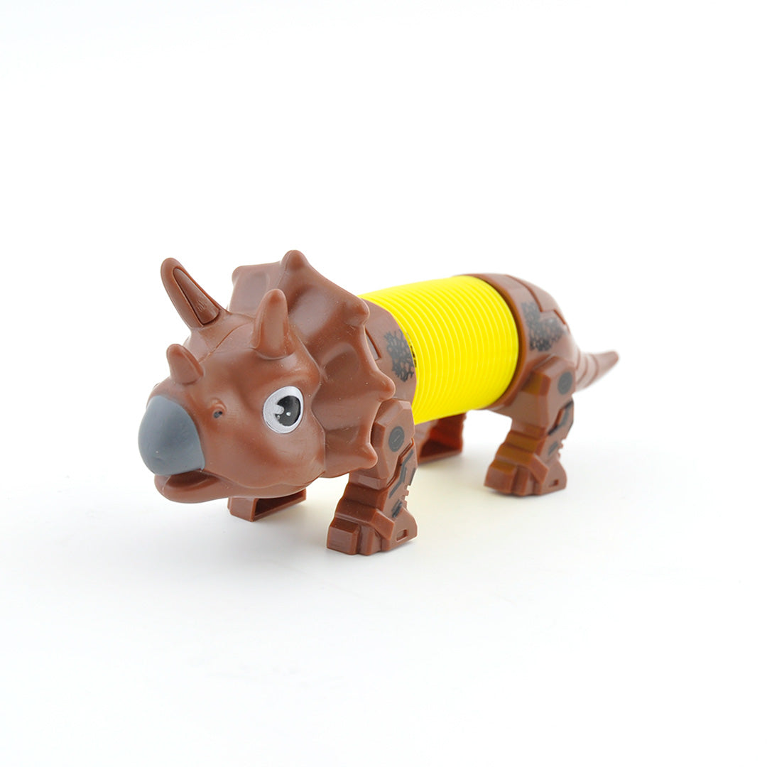 Kaiser Toy Box - Kids Popping Tube Dino - BROWN